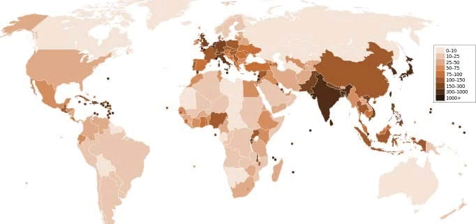 Карта плотности населения