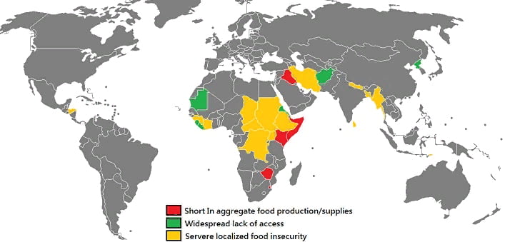 Страны с продовольственной проблемой